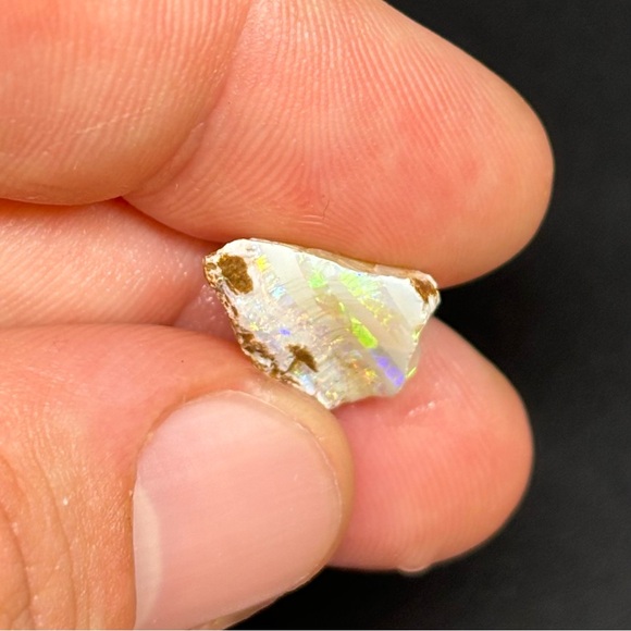 Very Colorful Zebra Striped Lambina Opal Specimen With Multicolored Bars - Picture 8 of 8